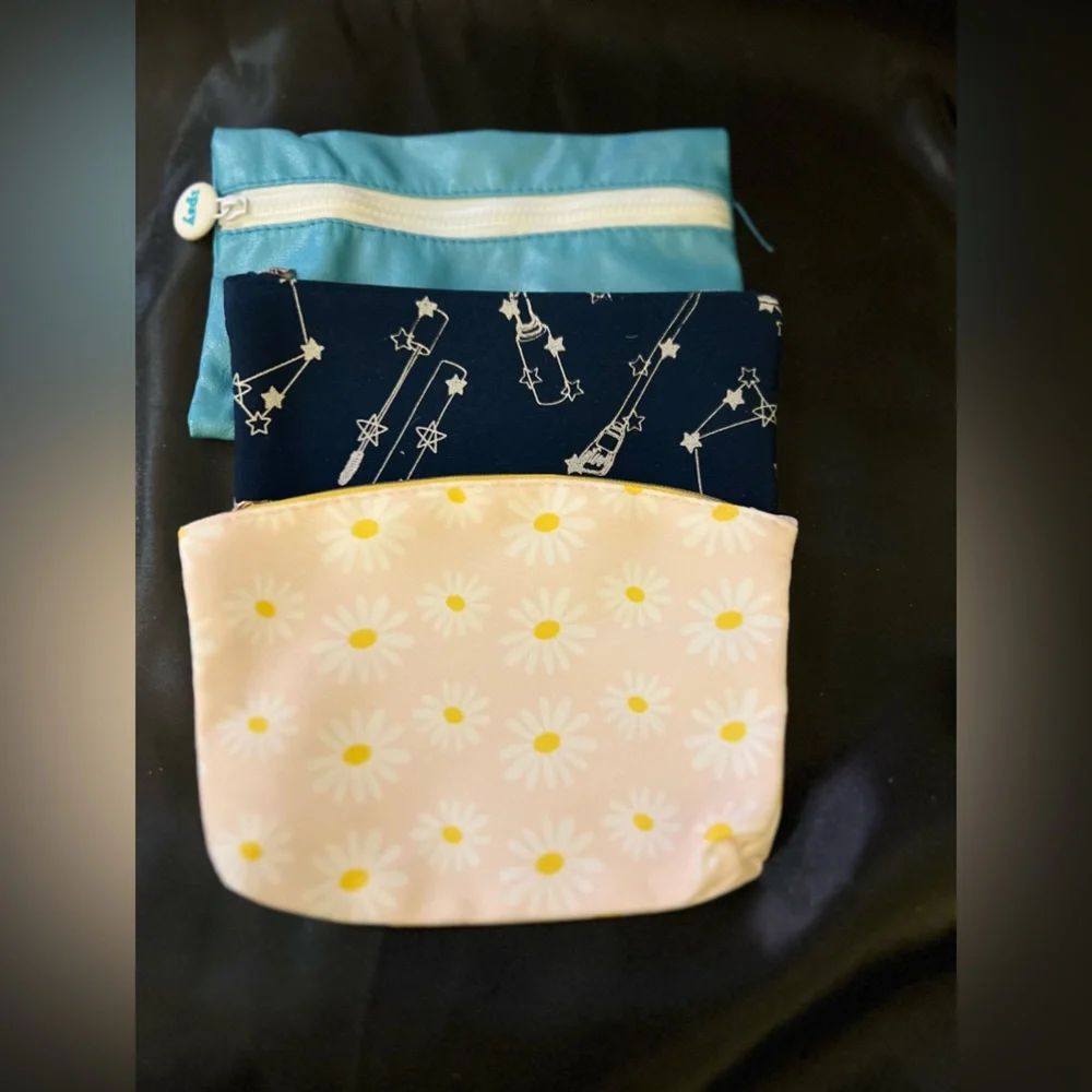 Three never used Ipsy cosmetic bags. Great for your girls birthday parties.